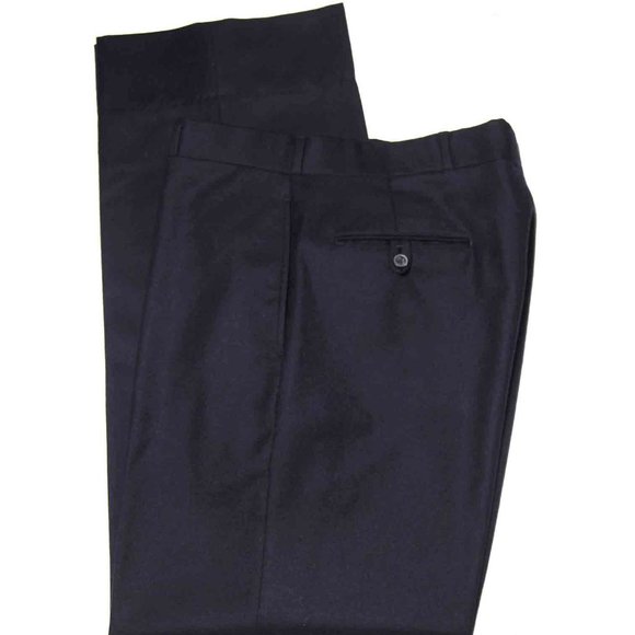 VTG Britches of Georgetown Wool Flannel Dress Pants Navy Blue Size 32 X 32 - Picture 1 of 3